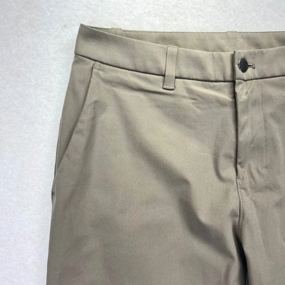 Lululemon Commission Slim Fit Pant 32 Recycled Polyester Khaki Green Golf Chino